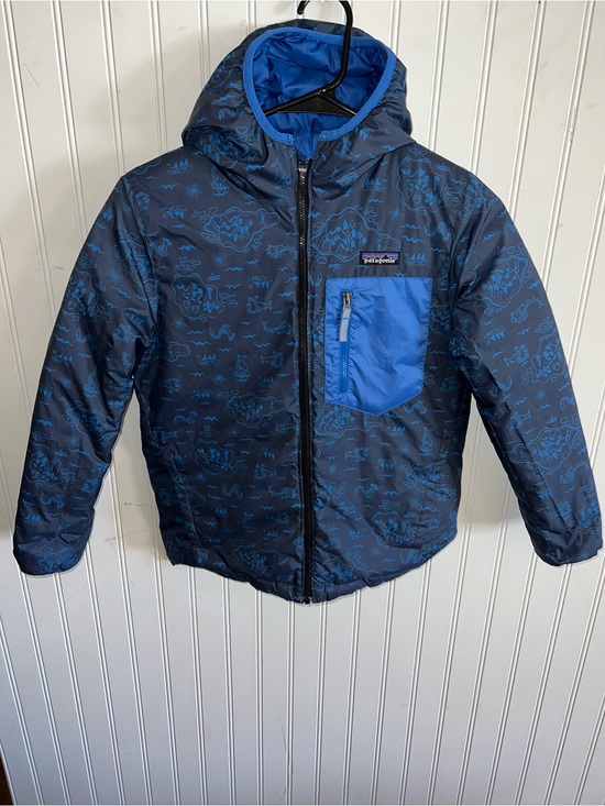 Patagonia Other - Patagonia Jacket Boys Blue Reversible Down Sweater Hoody Puffer Size M10